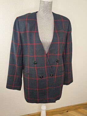 JH Collectibles Classic Double Breasted Wool Blazer Size 14